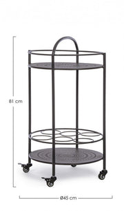 Carrello per bottiglie in acciaio Grigio Antracite