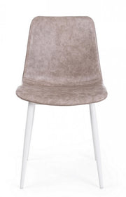 Sedia vintage ecopelle beige Kyra