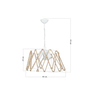 Lampada a sospensione  Evren ASZ1030 3 luci metallo bianco e corda EFFEZ