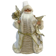 Santa Claus fabric toe with gold and white gifts 20x11h30 cm