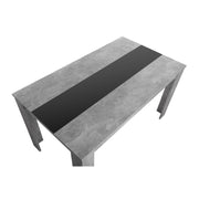 Tavolo da pranzo colore cemento inserto nero o bianco reversibile 138x80xh.74 cm EFFEZ