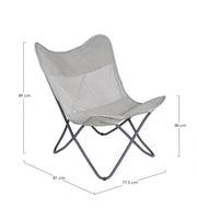 Sedia mare pieghevole in textilene Natural BUTTERFLY GABICCE 77.5x81x h89 cm