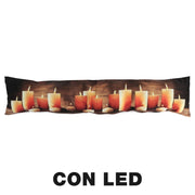 Paraspifferi tessuto candele led marrone cm20x90