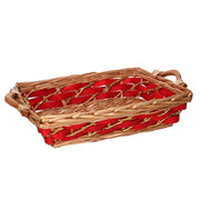 Cesta vimini rosso miele rettangolare cm53/58x37h13
