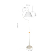 Lampada da terra a stelo Geo ASZ1043 con paralume tessuto bianco