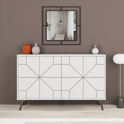 Madia 4 ante Dune colore bianco L 123 x P 35 x 77,4 H cm