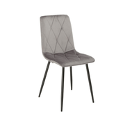 Sedia Okar tessuto grigio cuciture a rombo