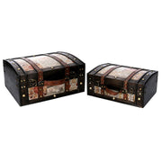 Rectangular black wooden box 1-2 cm36x29h18