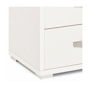 Comodino con 2  cassetti bianco frassinato in legno nobilitato 36x52xH 43