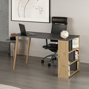 Scrivania Pina 120 con libreria laterale noce antracite