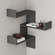 Libreria Angolare Luksa Colore Antracite 3 Livelli H 90 x P 22 x L 60 cm