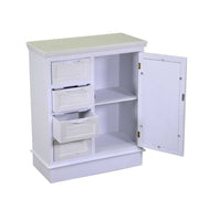 Cassettiera legno liverpool 1 anta + 4 cassetti bianco cm 66x32h81