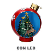 Reindeer metal sphere with red led cm25x30h40
