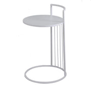 Tavolino metallo bianco tondo cmø38h54-65