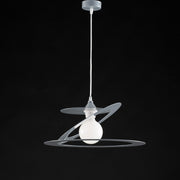 Lampadario a sospensione in taglio laser ferro Grigio una luce diametro 40x h18 cm