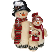 Fermaporta tessuto famiglia pupazzo di neve bianco cm27x37