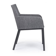 Sedia per esterno con braccioli in tessuto Antracite OWEN JX55 55x62x h82 cm