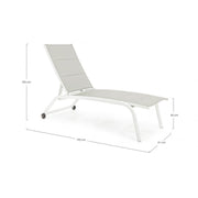 Lettino alto in alluminio bianco con ruote Cleopas