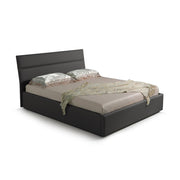 Letto matrimoniale contenitore Ios ecopelle grigio scuro