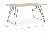 Tavolo design industrial in legno DISTRICT 160x90x h76 cm