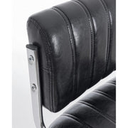 Sgabello da bar in similpelle Nero BARCLAY 46x51,5x h88,5-109,5 cm
