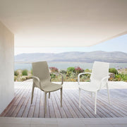 Poltroncina Nirvana polipropilene bianca effetto rattan