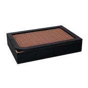 Scatola portathe legno nero rettangolare cm20x6x29