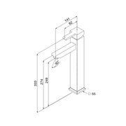 Miscelatore Bagno Quadra Lavabo Alto Cromato 33.3 cm, 14.1 cm