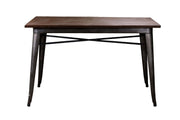 Tavolo industrial in ferro Bristol con top in legno cm160x80xh76