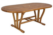 Tavolo per esterno in legno di Acacia Ovale Allungabile 150-200x90x h74 cm