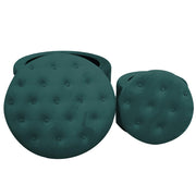Puff velluto 1-2 verde salvia cm ø70h42