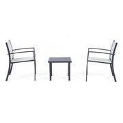 Set 3 pezzi da giardino salotto in metallo Auri antracite