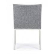 Sedia in alluminio verniciata a polvere grigio cm 55x 62x 82h