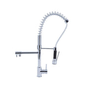 Rubinetto miscelatore per cucina con doccetta finitura cromo h.66x32 cm