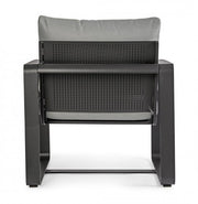 Poltrona da giardino in alluminio Antracite MERRIGAN YK13 74x78x h84 cm