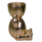 Portavaso resina bambino oro cm49,5x48h69