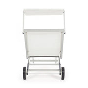 Lettino Cross con ruote in alluminio bianco