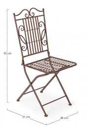 Sedia pieghevole in acciaio Marrone MELANIE 38x51x h92 cm