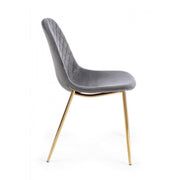 Sedia salotto  in velluto grigio con gambe oro