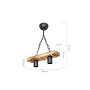 Lampada a sospensione Lagun ASZ1235 rustico industriale a 2 luci
