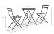 Set giardino Bistrot antracite bizzotto tavolo sedie