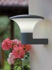 Lampada da esterno in alluminio pressofuso con diffusore opalino - Altezza max 160mm - IP44 grafite