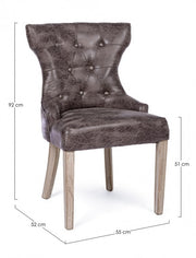 2x Sedia dark in tessuto stile classico