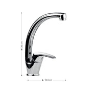 Rubinetto miscelatore da cucina canna in acciaio finitura cromo h.26x10,3 cm EFFEZ