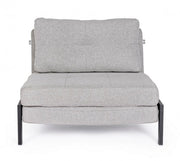 Divano letto salvaspazio un posto in tessuto Beige HAYDEN 95x96x h79 cm