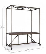 Tavolo industriale espositore con tetto 180x220h cm