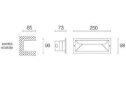 Incasso Chiuso 12W Led 3000K  linea mask  grafite