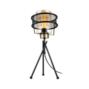 Lampada da tavolo Grande MDL3713 in ferro intrecciato paralume vetro