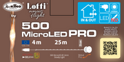 Catena PL 500 MicroLED Bobina 25m bianco caldo cavo rame