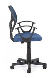 Sedia da ufficio blu con braccioli